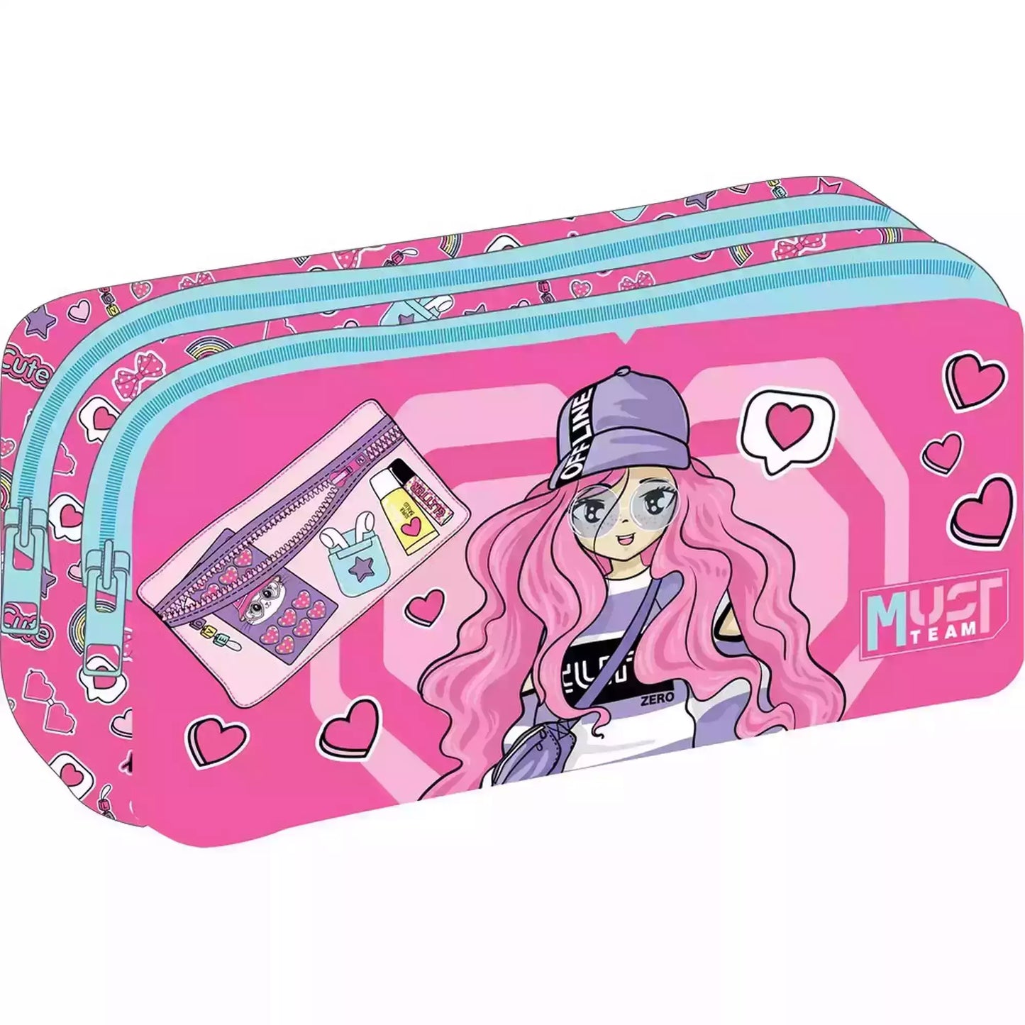 Trousse Ronde "OFF LINE" - Must Team - 2 Compartiments