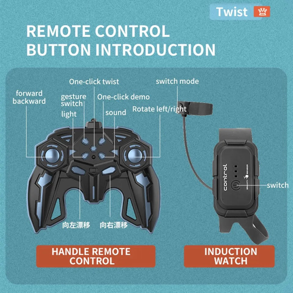 Turbo Twist RC Stunt Car - Voiture Cascadeuse RC Turbo Twist