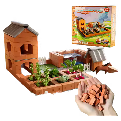 Villa de Jardin à Construire – Briques Réelles Réutilisables