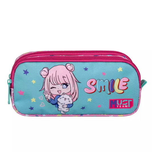 Trousse Ronde "Smile" - Must Team - 2 Compartiments