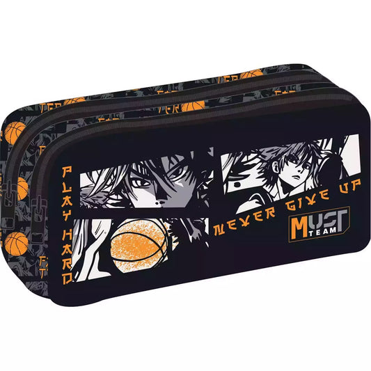 Trousse Ronde "Never give up" - Must Team - 2 Compartiments
