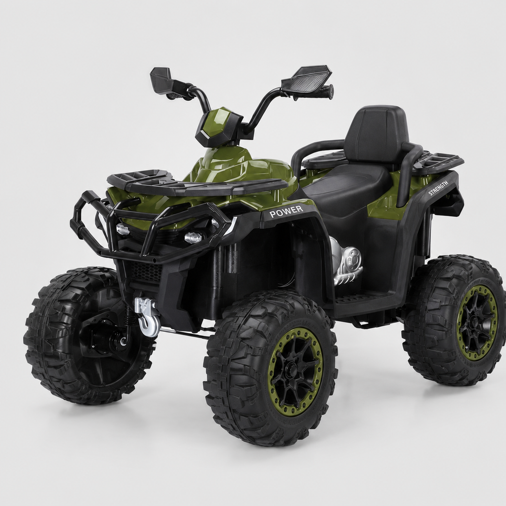 Quad Électrique Enfant Vert Olive – ATV Tout-Terrain avec Grandes Roues