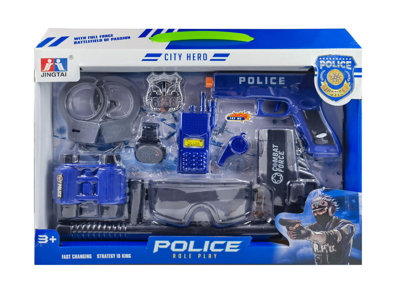 Ensemble de jeu de rôle de policier héros de la ville de Jingtai