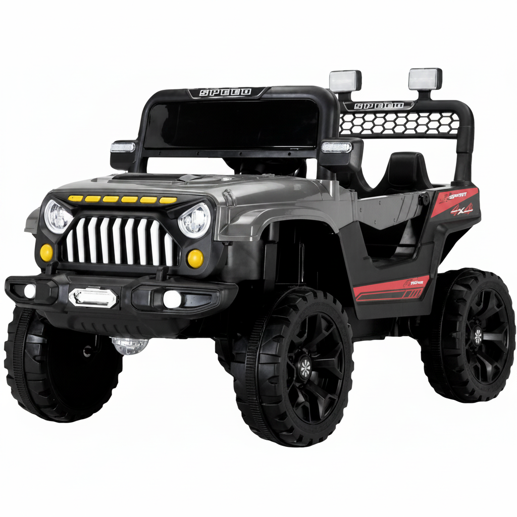 Jeep Électrique Enfant 1 Place 4x4 avec LED  – De 2 à 5 Ans - Gris