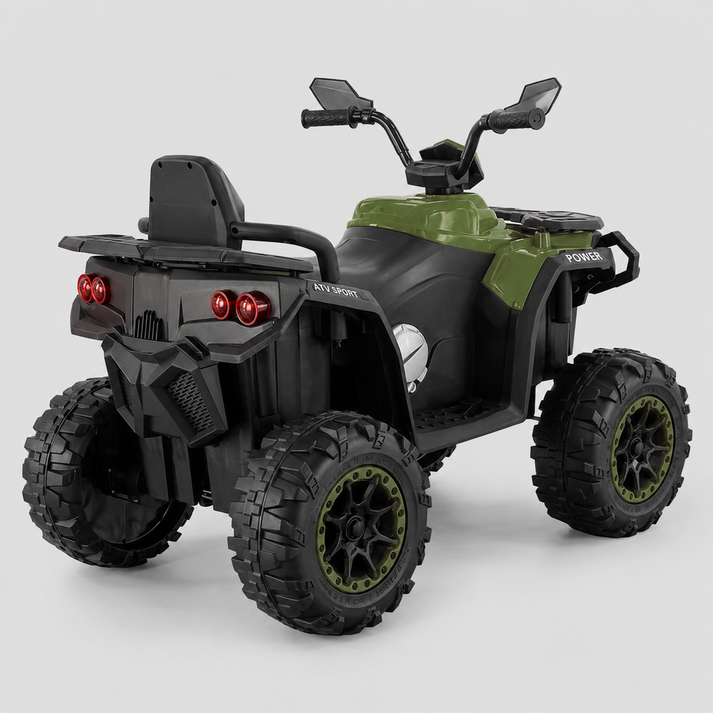 Quad Électrique Enfant Vert Olive – ATV Tout-Terrain avec Grandes Roues