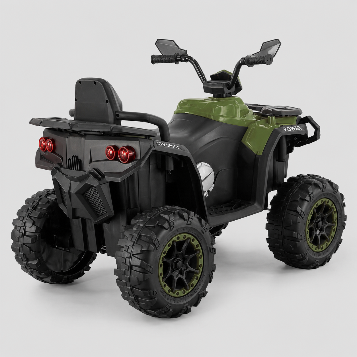 Quad Électrique Enfant Vert Olive – ATV Tout-Terrain avec Grandes Roues