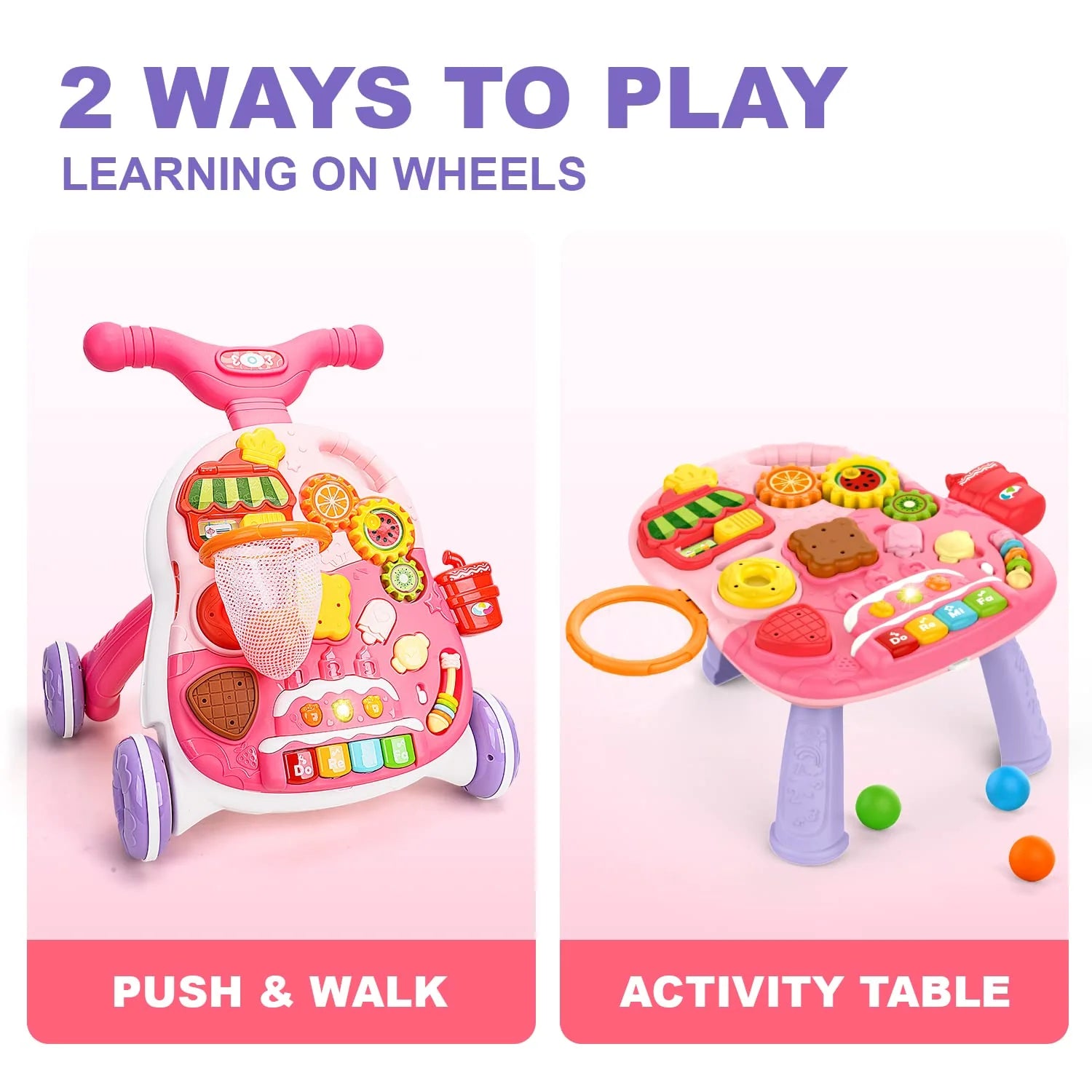 Huanger brand 2-in-1 Baby Walker and Activity Table