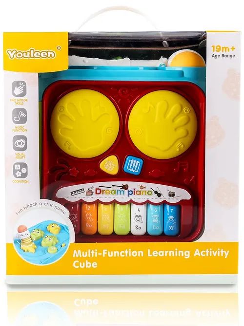 Centre d’Éveil « Busy Cube » 6-en-1 (Réf. 63601) – Sons & Lumières