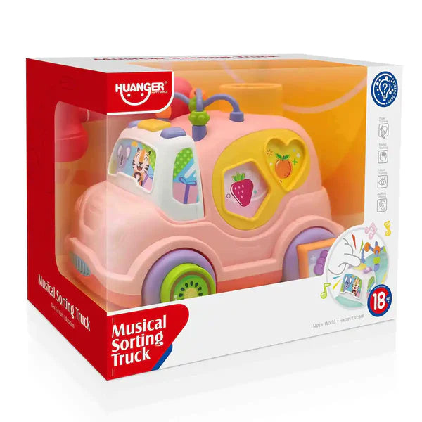 Huanger Musical Sorting Truck in pink