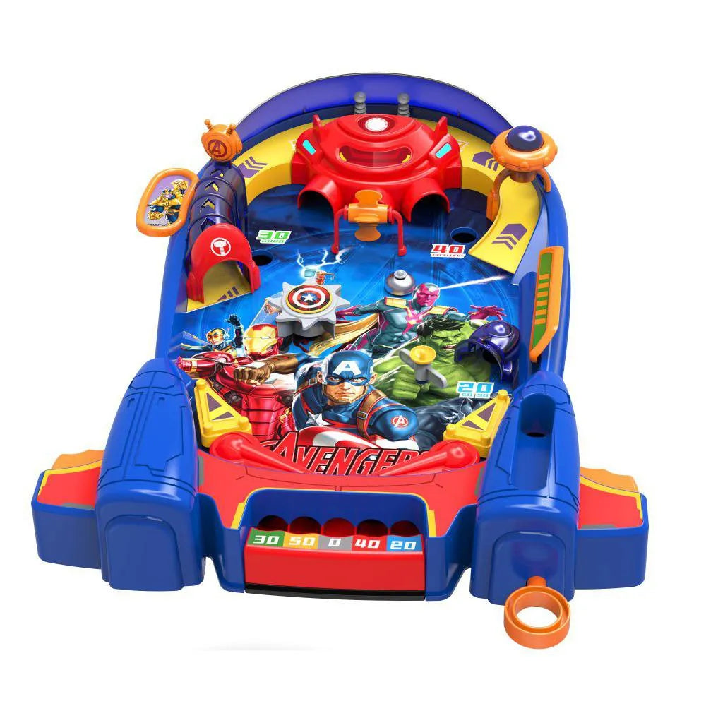 Jeu de table Marvel Avengers Space Pinball (modèle EOMS007-32) avec un plateau de jeu coloré sur le thème des super-héros.