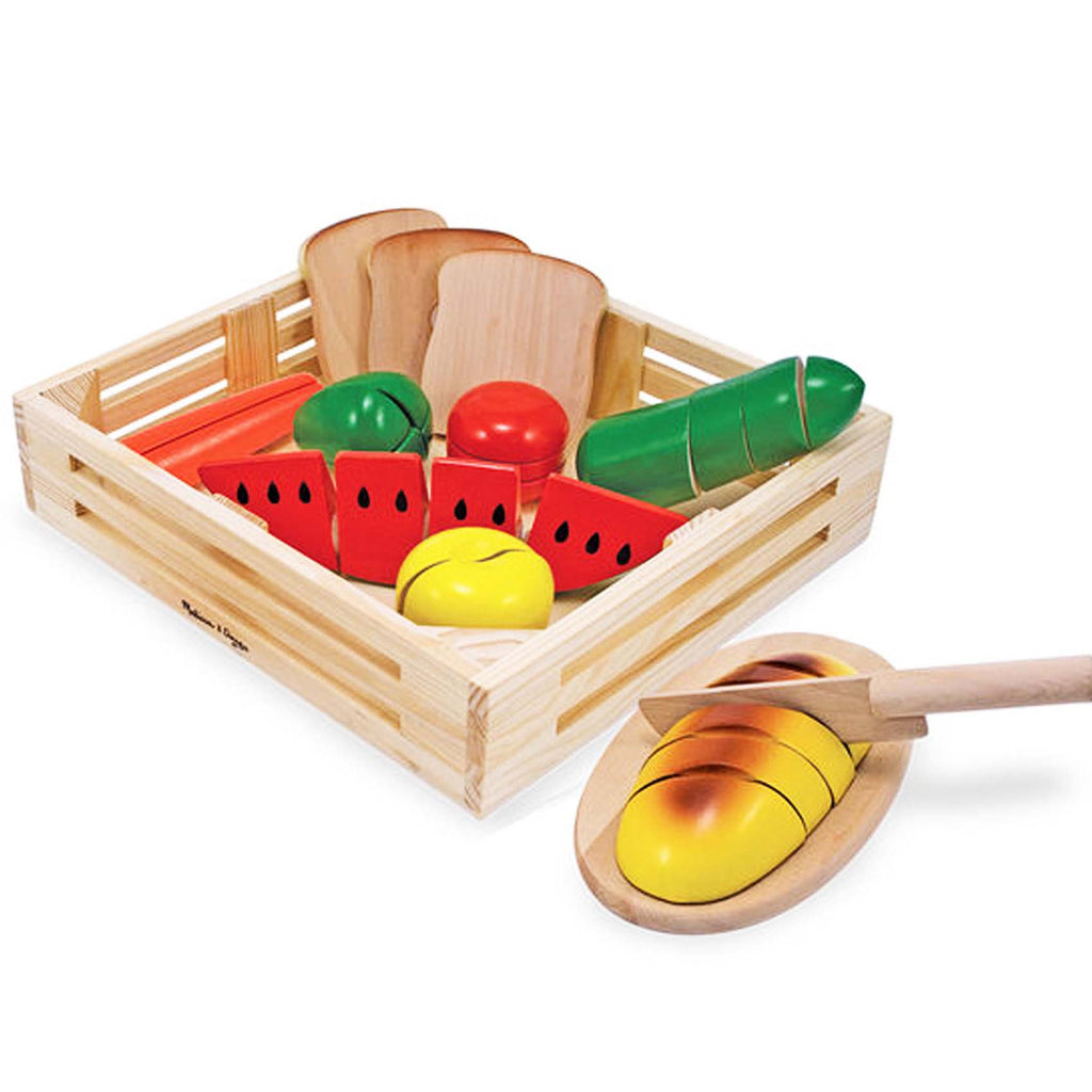 Wooden Cutting Food set featuring sliceable wooden produce