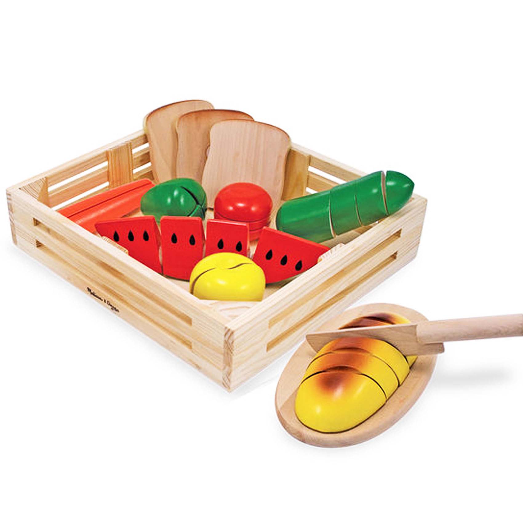 Wooden Cutting Food set featuring sliceable wooden produce