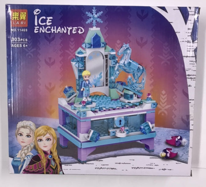 Le jeu de construction Lari Ice Enchanted est une contrefaçon du set LEGO Disney La Reine des Neiges 2 « La Boîte à Bijoux d'Elsa ».