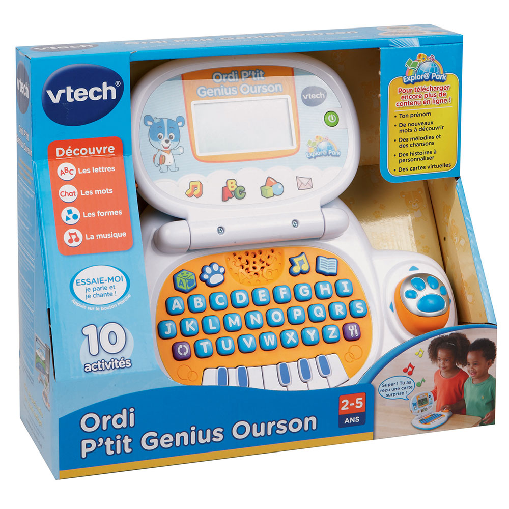 Ordi P'tit Genius Ourson bleu - ordinateur éducatif