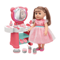 Poupée Princesse Parlante avec Coiffeuse, Miroir Lumineux et Accessoires – Dès 3 Ans