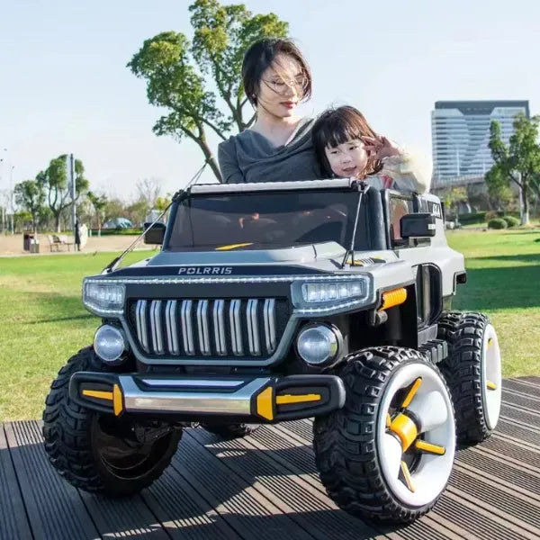Jeep Électrique Géante 2 Places pour Enfants avec Télécommande – Gris