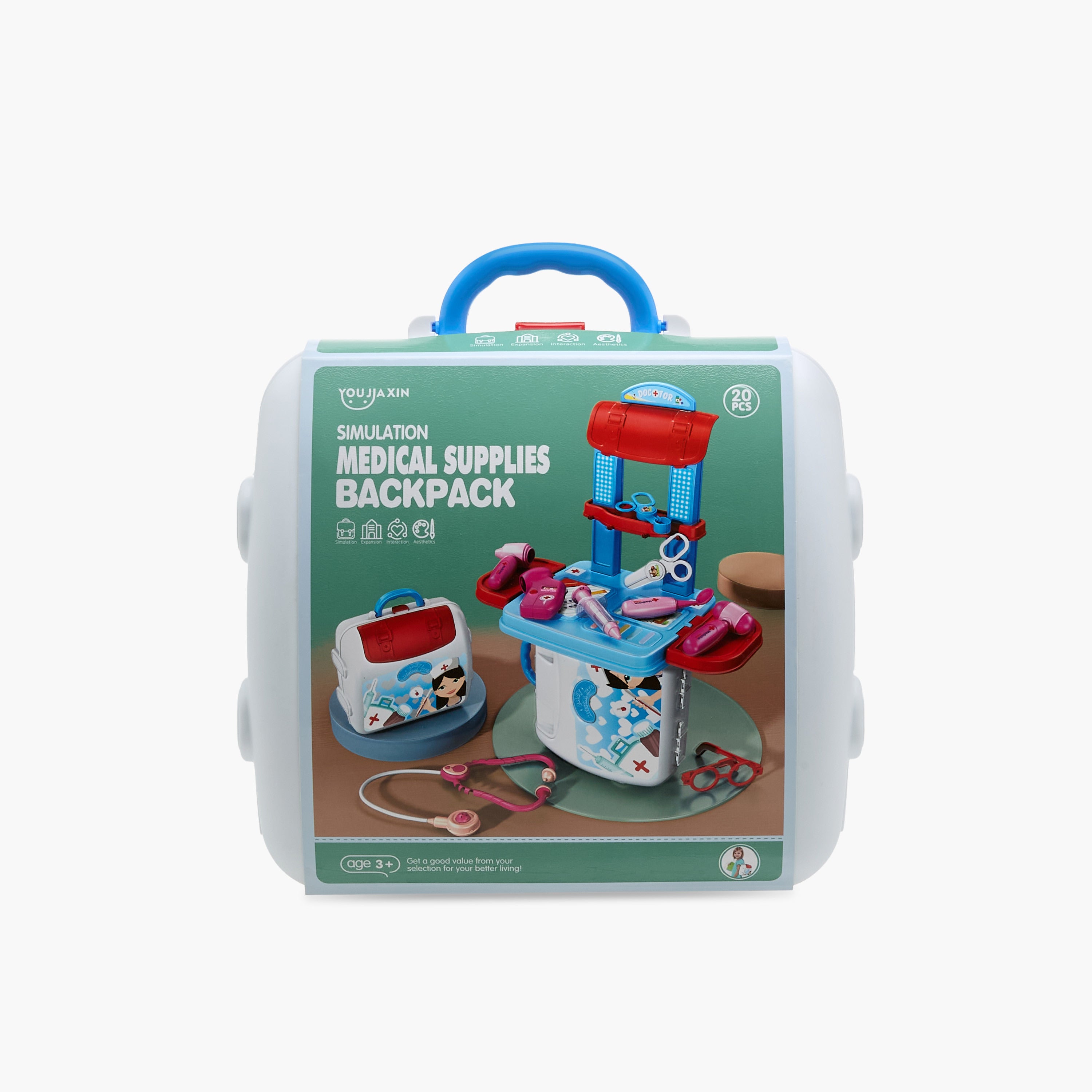 Ensemble de jeu de sac à dos de fournitures médicales de simulation Youjjaxin