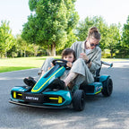 Kart Électrique Enfant 24V – Karting Sport avec Aileron - Turquoise