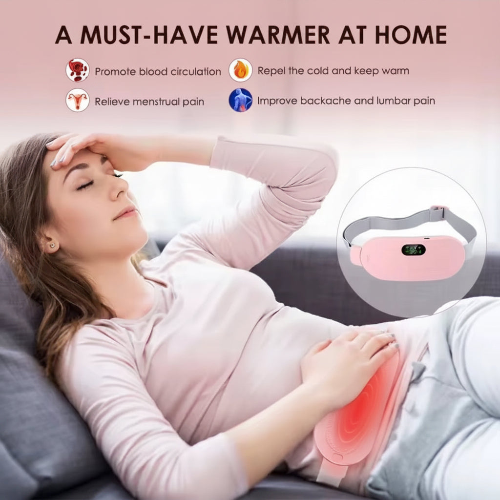 Ceinture Chauffante Menstruelle Rechargeable avec Massage – 3 Niveaux de Chaleur