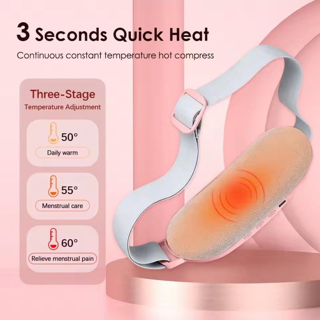 Ceinture Chauffante Menstruelle Rechargeable avec Massage – 3 Niveaux de Chaleur
