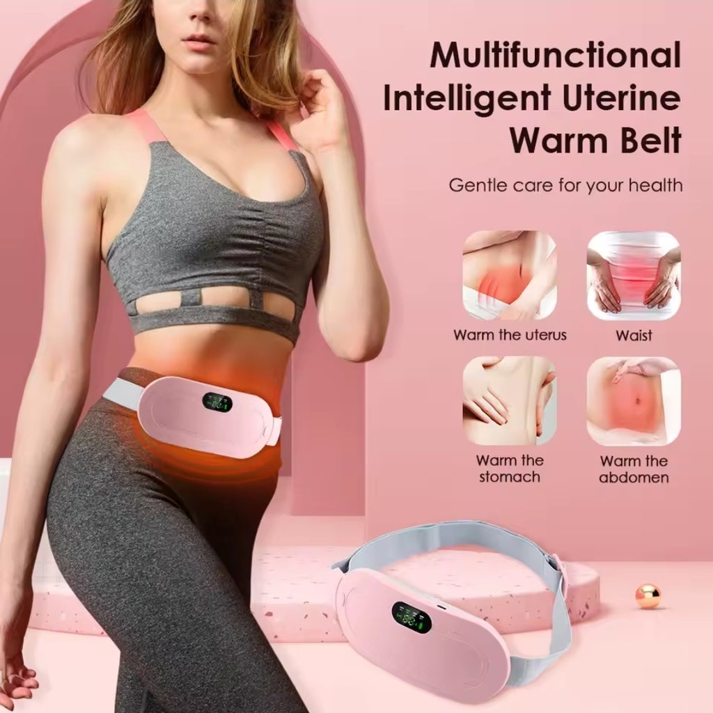 Ceinture Chauffante Menstruelle Rechargeable avec Massage – 3 Niveaux de Chaleur