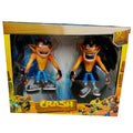 Coffret de 2 figurines articulées représentant le personnage Crash Bandicoot