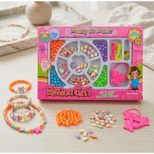 Coffret Perles Fashion Girl – Bracelets et Colliers à Créer dès 3 Ans