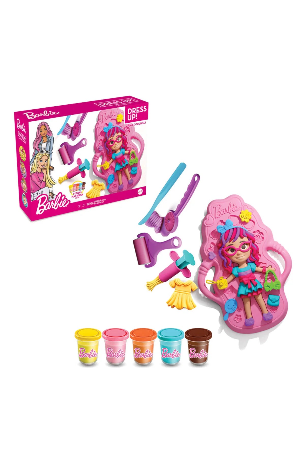 Coffret de pâte à modeler Dede Art Craft Dress Up Play Dough, sur le thème rose et violet, pour créer des tenues de poupée