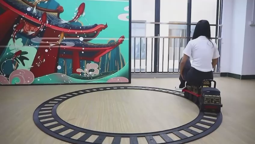 Train Porteur Électrique pour Enfants dès 2 Ans – Avec Rails, Lumières & Sons 🚂