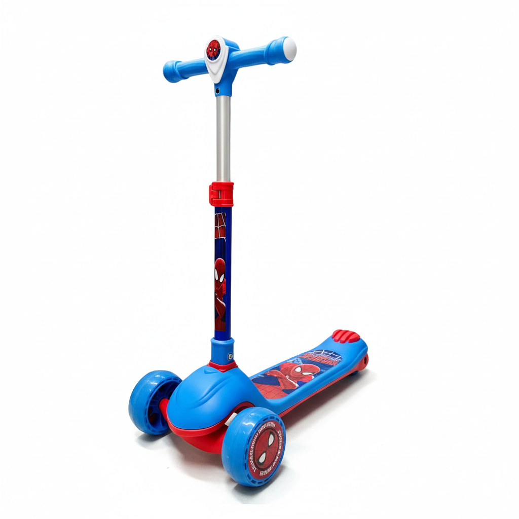 Trottinette 3 Roues "Héros Préférés" – Ajustable & Stable (Spiderman, Elsa, Mickey)