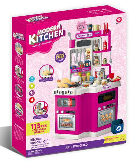 Cuisine Moderne pour Enfants – 113 Accessoires • Eau Réelle • Lumières & Sons