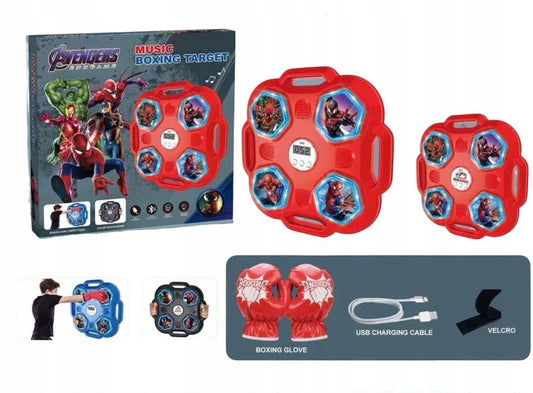 une machine cible de boxe musicale intelligente sur le thème des Avengers avec connectivité Bluetooth