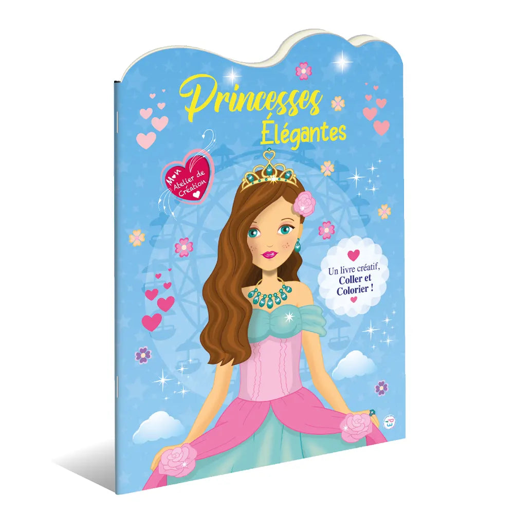 Livre Créatif pour Enfants – Princesses Élégantes | Coller et Colorier