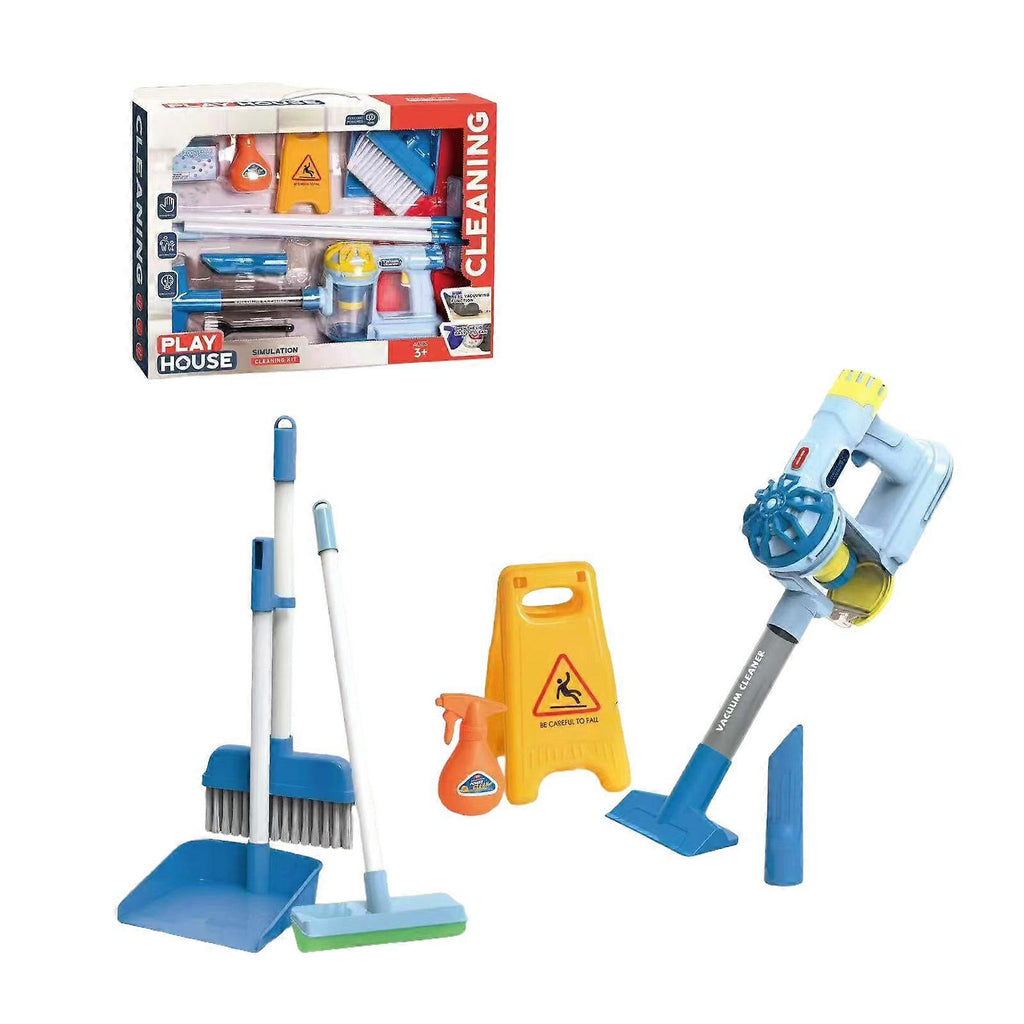 Aspirateur ménager factice avec fonctionnement réaliste pour des jeux de rôle créatifs, bleu court
