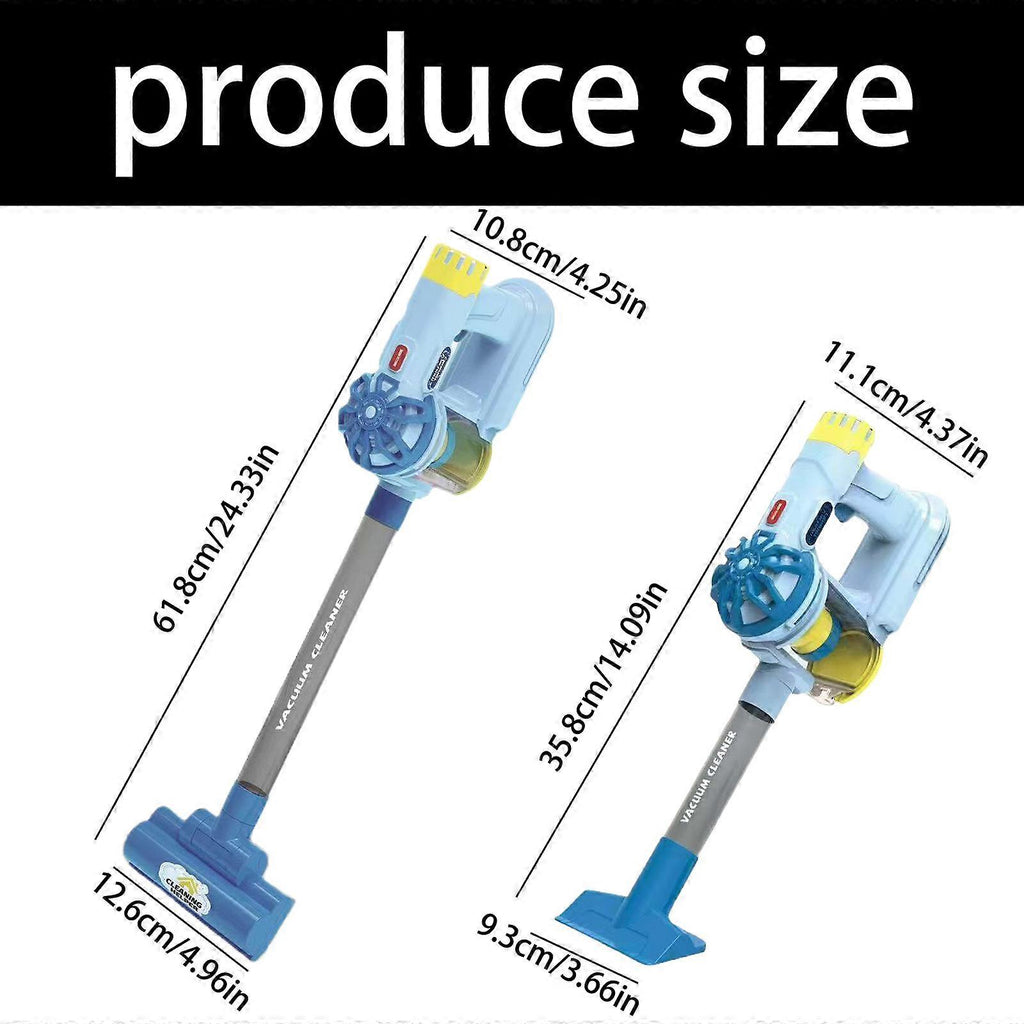 Aspirateur ménager factice avec fonctionnement réaliste pour des jeux de rôle créatifs, bleu court