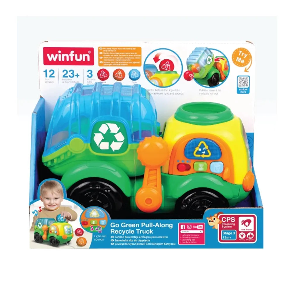 Winfun Go Green Pull-Along Recycle Truck toy
