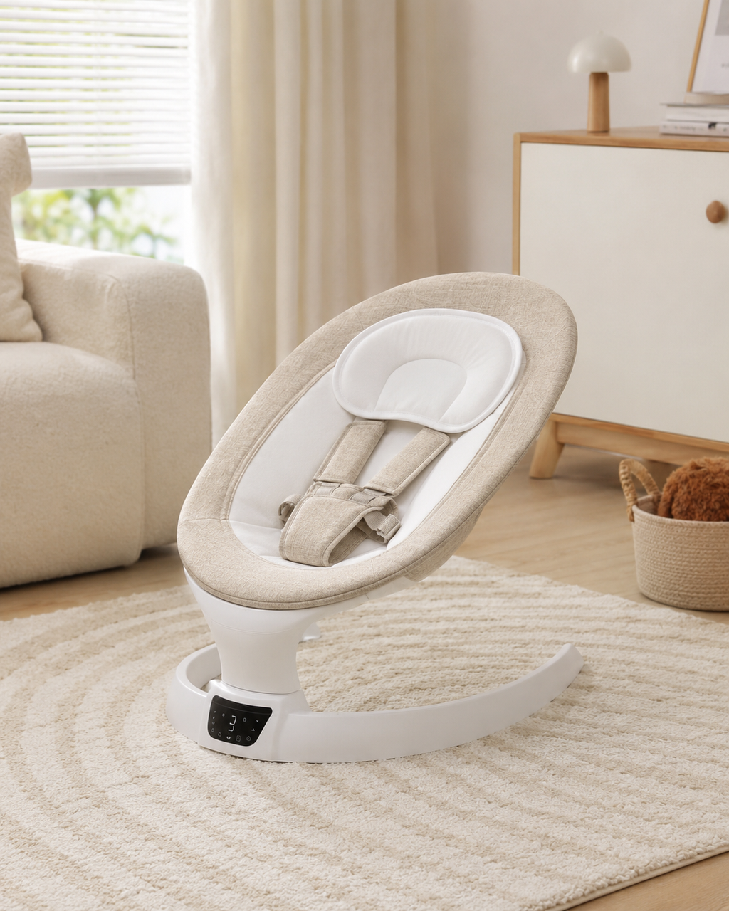 Balancelle Électrique Kidilo avec Moustiquaire – Transat Bébé Réglable dès la Naissance