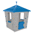Maisonnette en plastique bleu et gris Pilsan Stone House pour enfants