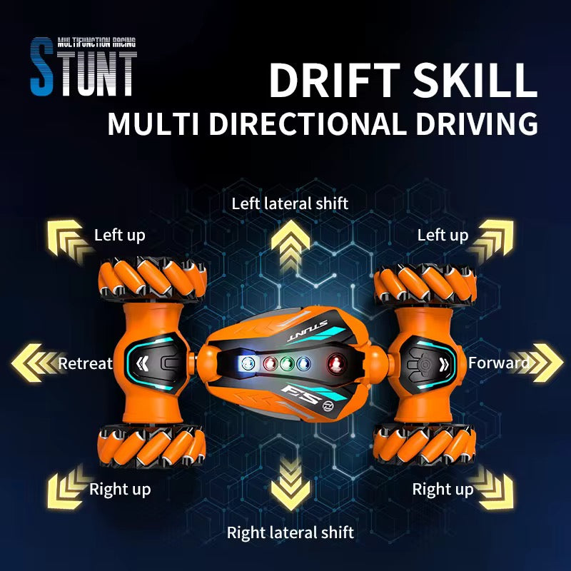 Voiture Télécommandée Tout-Terrain 39 cm – Détection de gestes, Drift & Twist, LED