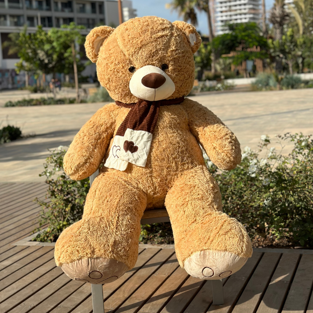 Nounours Géant 160 cm – Peluche Beige – Maroc