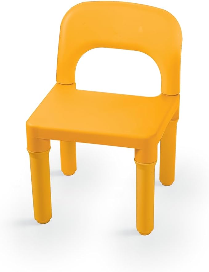 Dolu Toys "Study Time" plastic table and two chairs set in blue and yellow.
