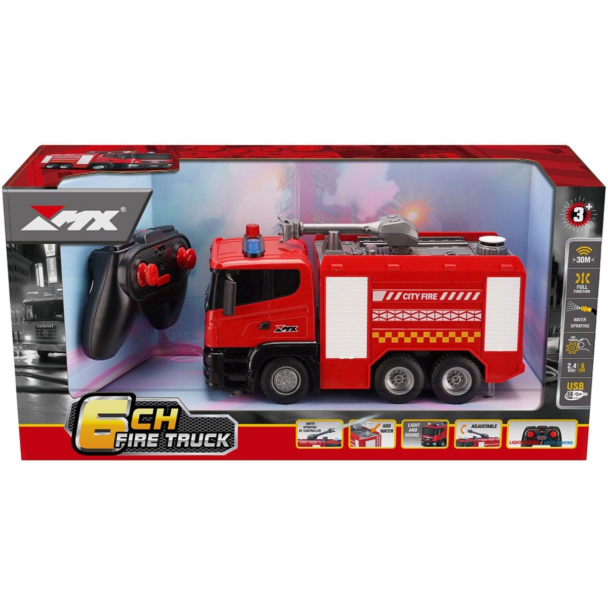 Camion de pompiers radiocommandé Alltoys avec lance à incendie 2,4 GHz