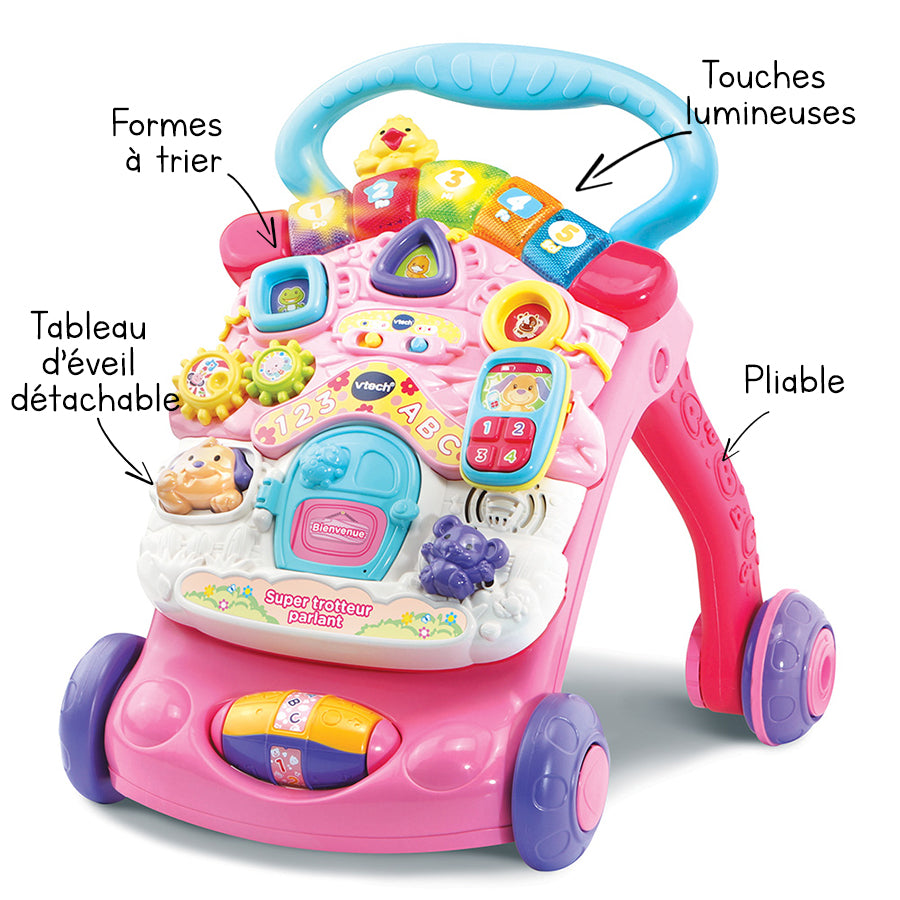 Super Trotteur parlant 2 en 1 rose - VTech