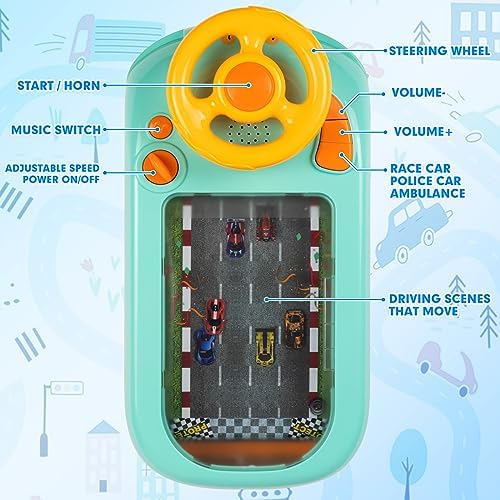 Voiture de Course Électronique Jeu d'Aventure avec Volant Jouet de Conduite Véhicule de Simulation Avec Musique et Sons Pour Enfants