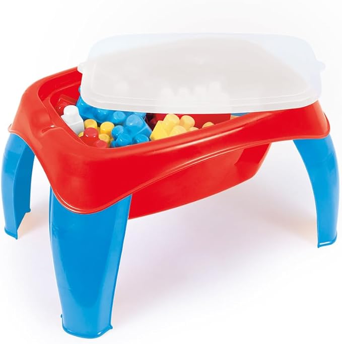 Dolu 30-piece Jumblocks activity table set in red and blue