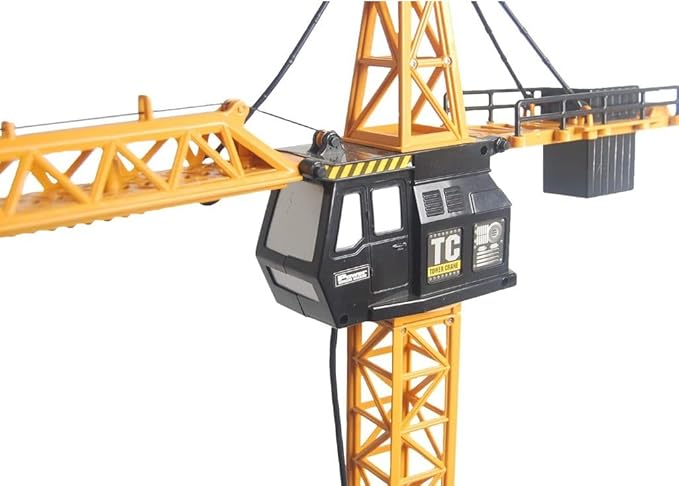 Grue à tour télécommandée INV, grue de chantier 6 canaux 2,4 GHz, radiocommandée de 128 cm de haut, grue élévatrice pour enfants avec tour et télécommande (Tour A)