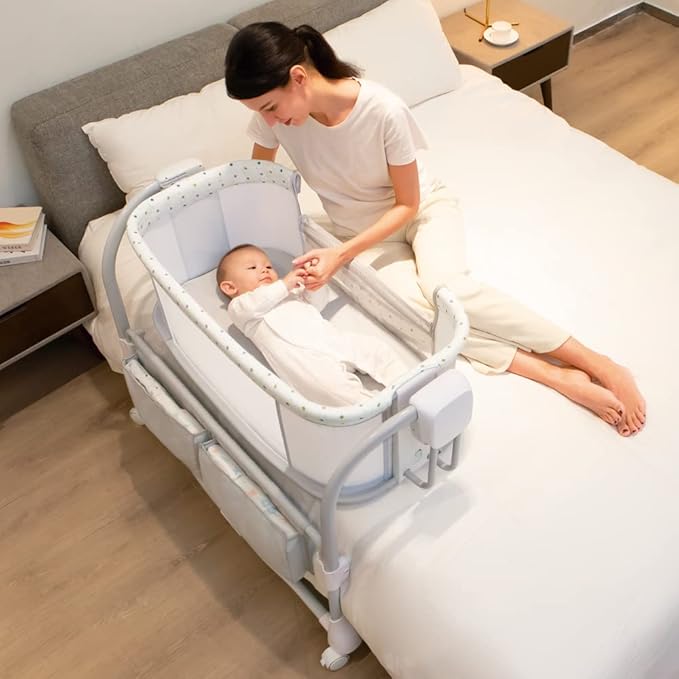 Berceau Cododo 3 en 1 Mastela Deluxe – Lit Bébé Réglable, Berceau à Bascule et Lit de Chevet