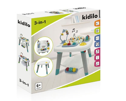 Kidilo Centre d’Activités 3-en-1 – Table Musicale, Bureau & Tabouret (6M+)
