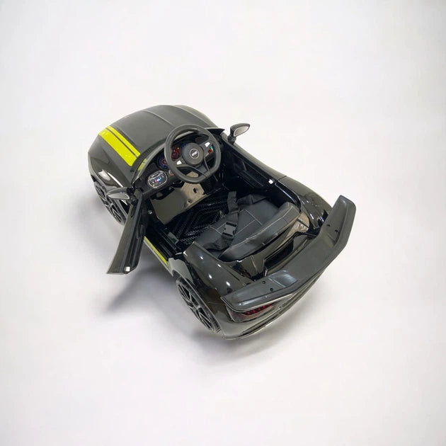 Voiture Électrique Enfant Style Mercedes Noire – Design Sport avec Bandes Jaunes