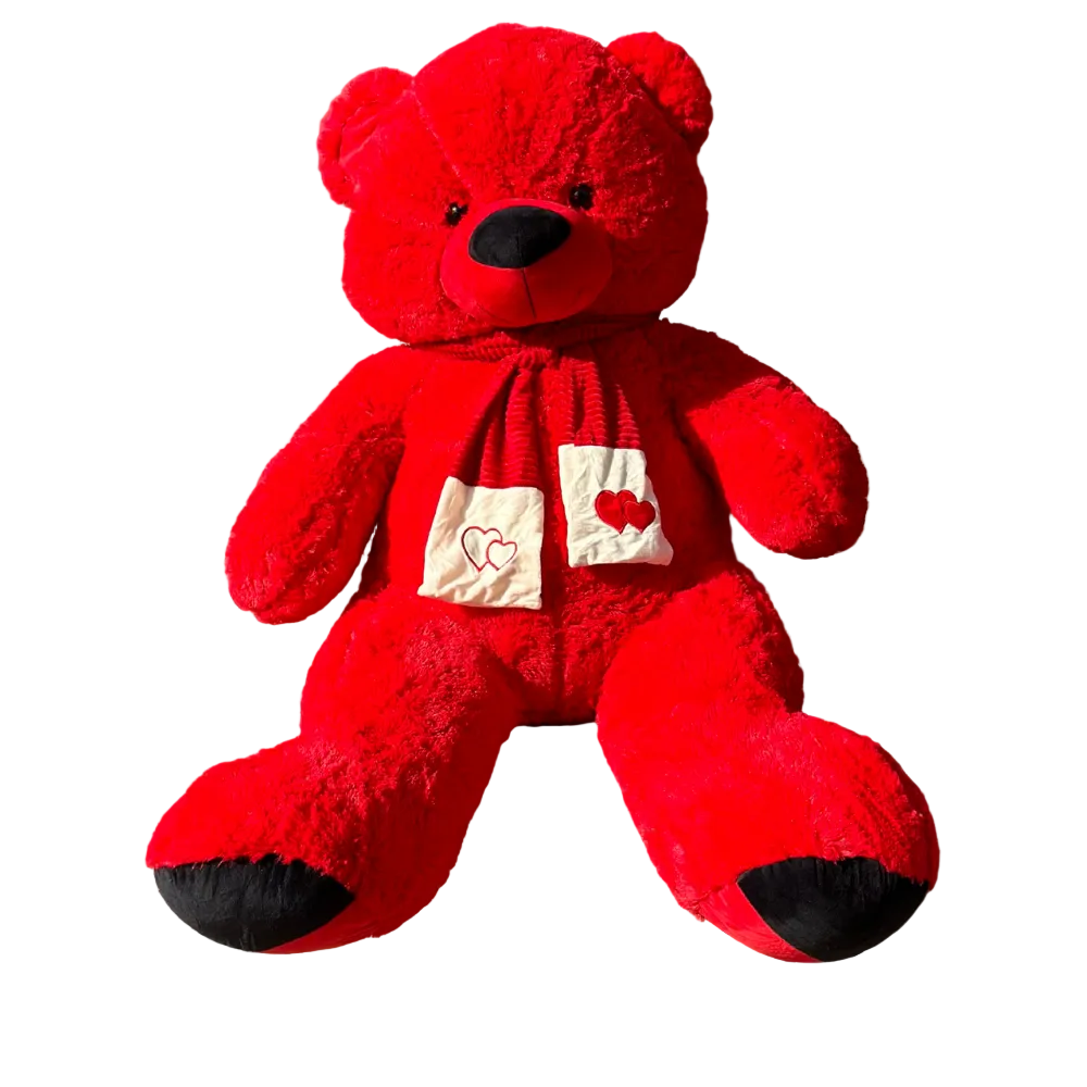 Nounours Géant 160 cm – Peluche Rouge – Maroc